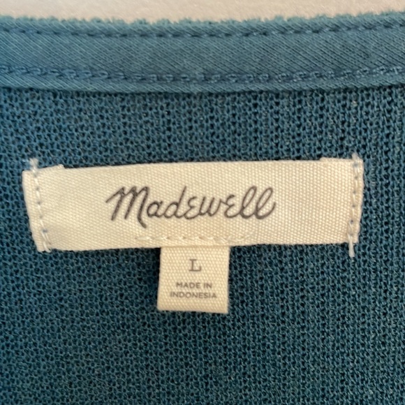 Madewell Ottoman Rib Square Neck Long Sleeve Top in Dark Green - Picture 2 of 3